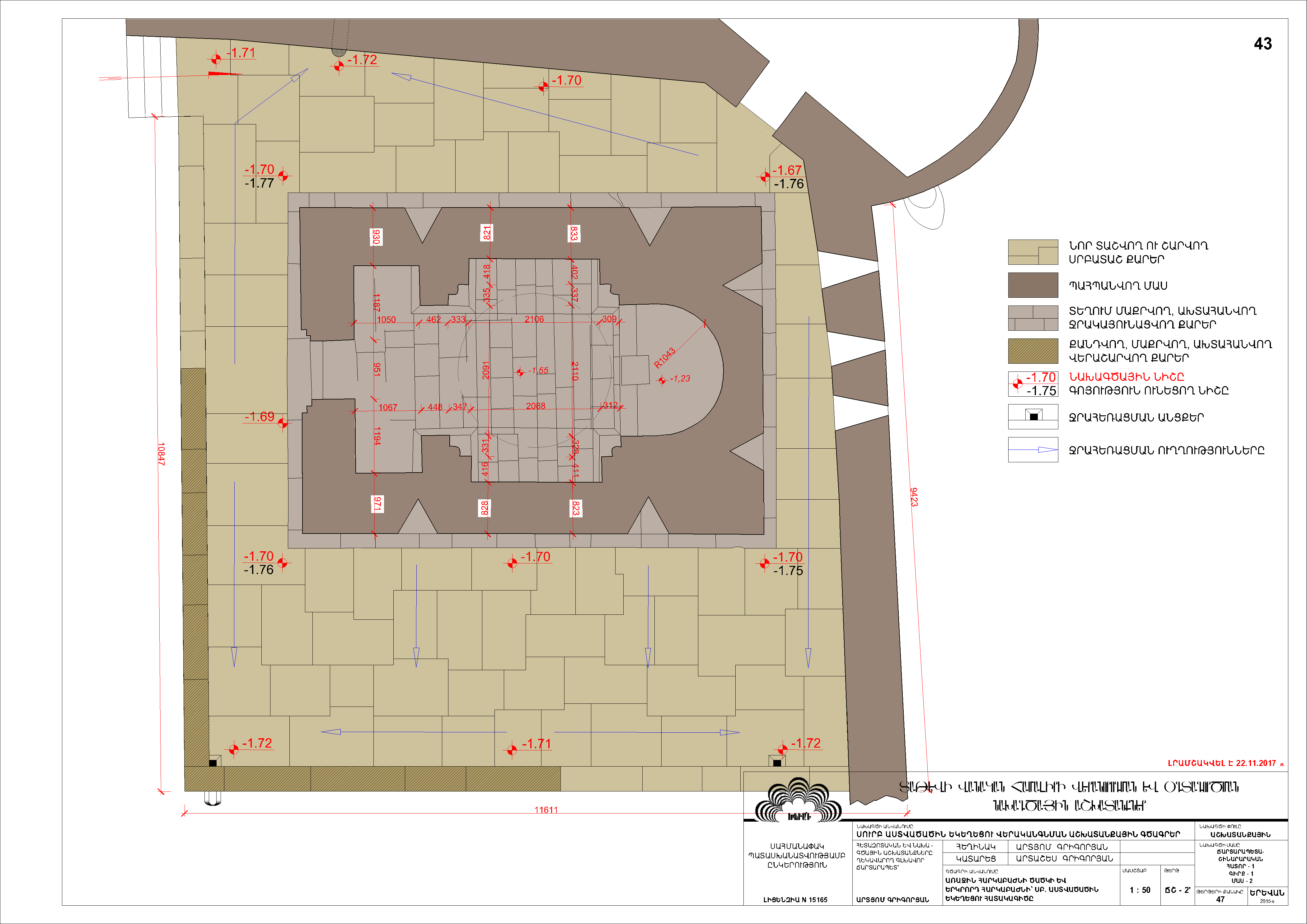 Restorarion project of the Saint Astvatsatsin Church of Tatev Monastery Complex