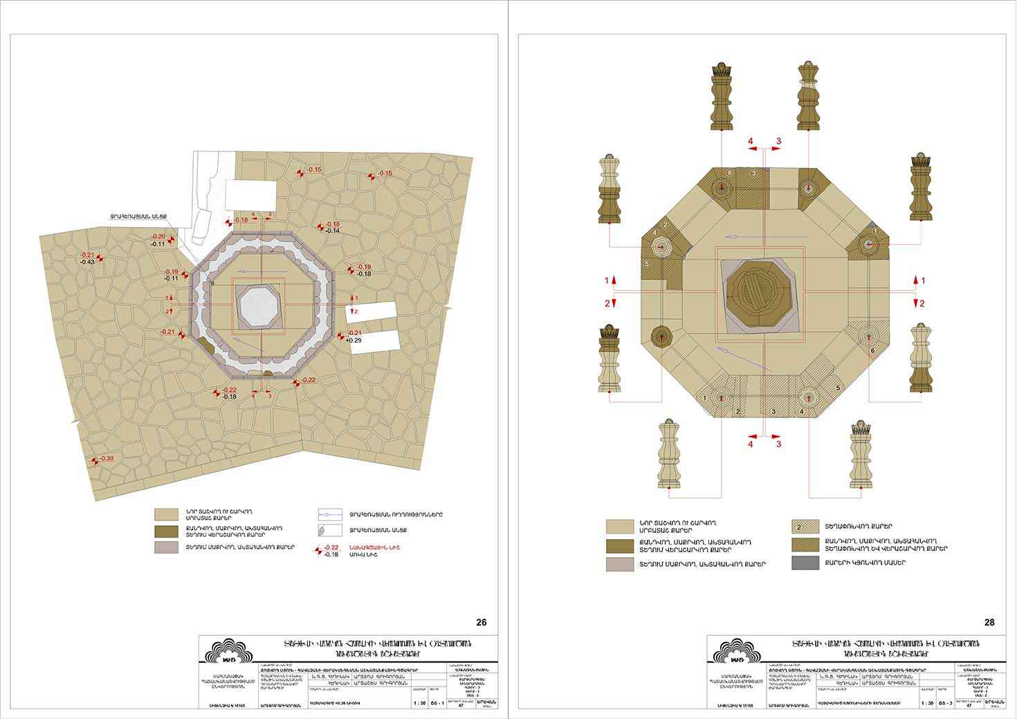 Restorarion project of the Gavazan winging column of the Tatev Monastery