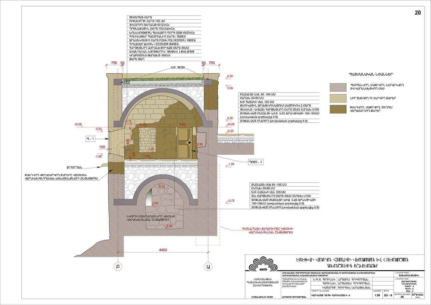 Restorarion project of the Eastern Wall of the Tatev Monastery and the Isolator (Dungeon)