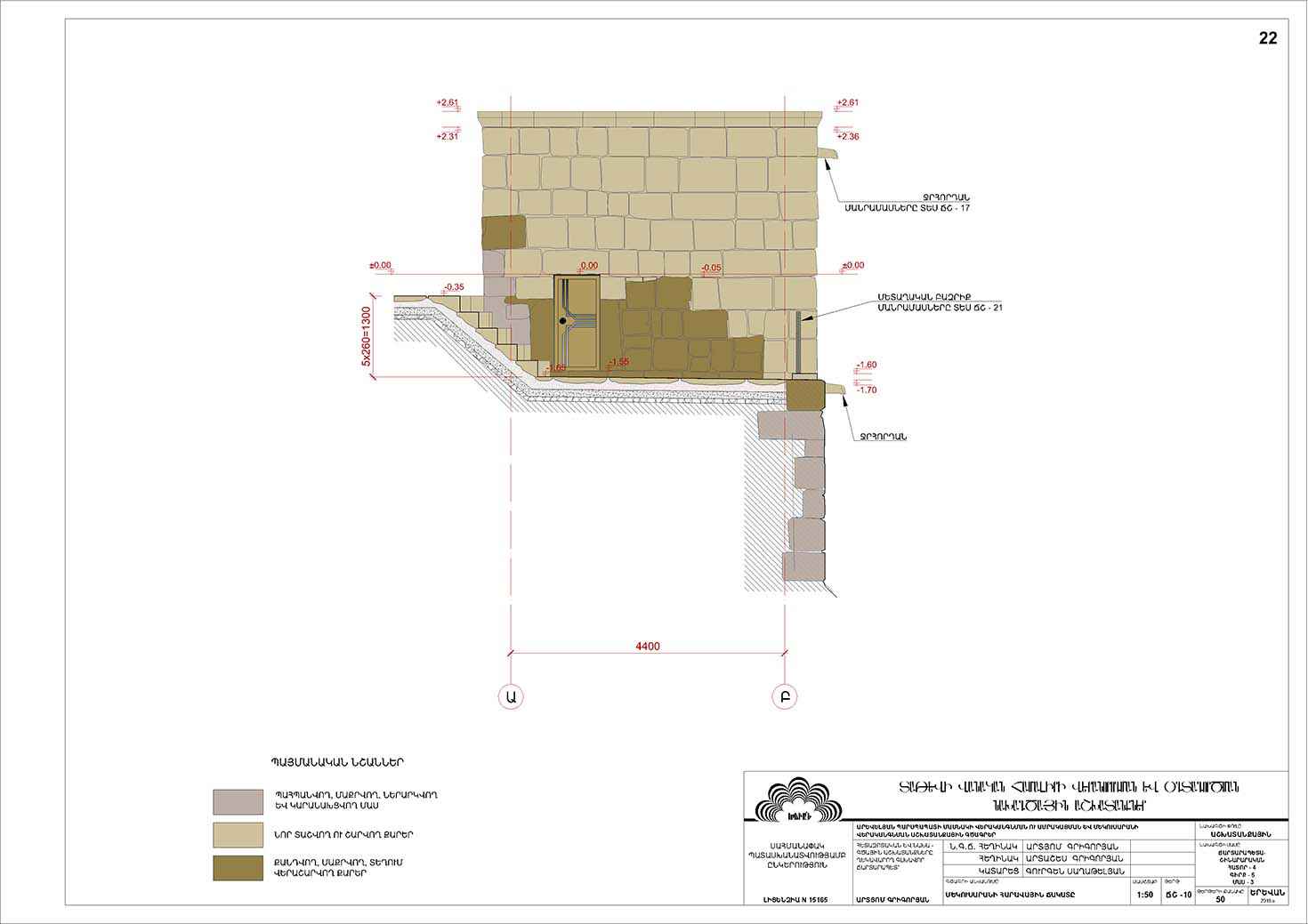 Restorarion project of the Eastern Wall of the Tatev Monastery and the Isolator (Dungeon)