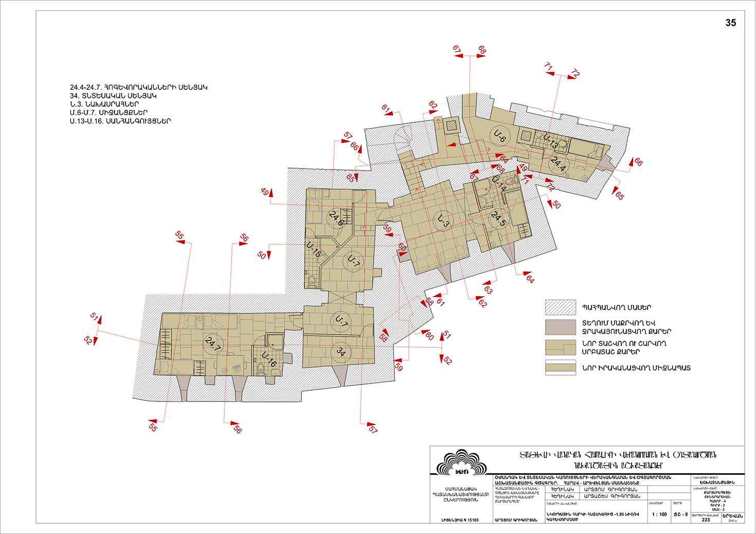 Restorarion project of the south-eastern building of the Tatev monastery auxiliaries