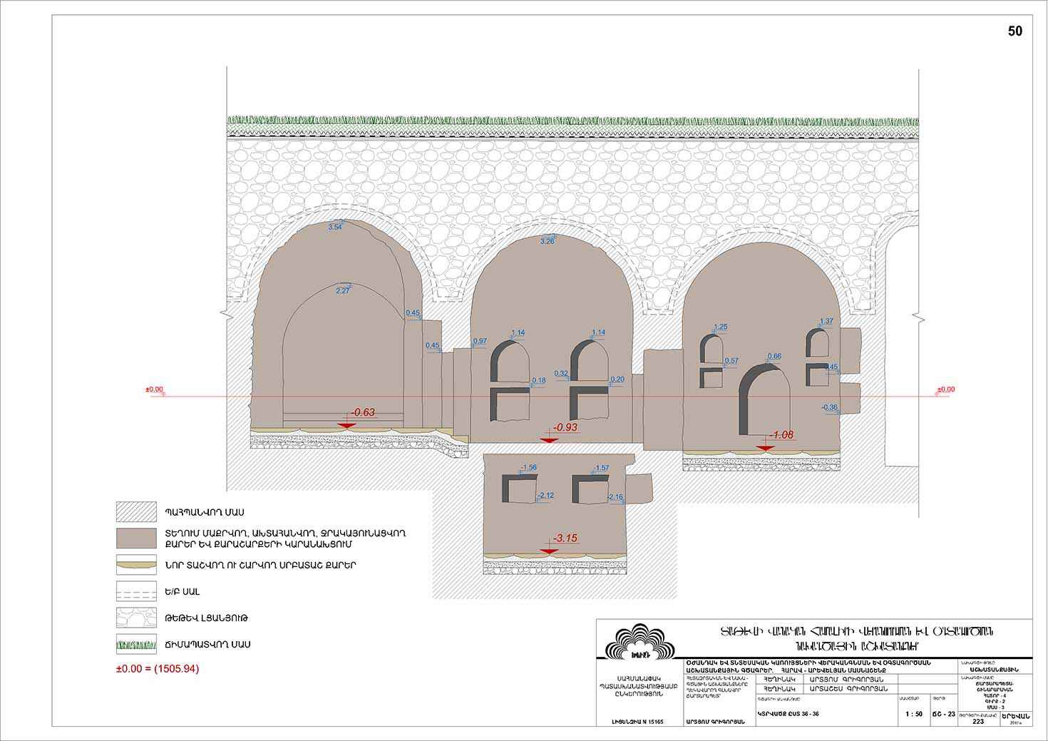 Restorarion project of the south-eastern building of the Tatev monastery auxiliaries