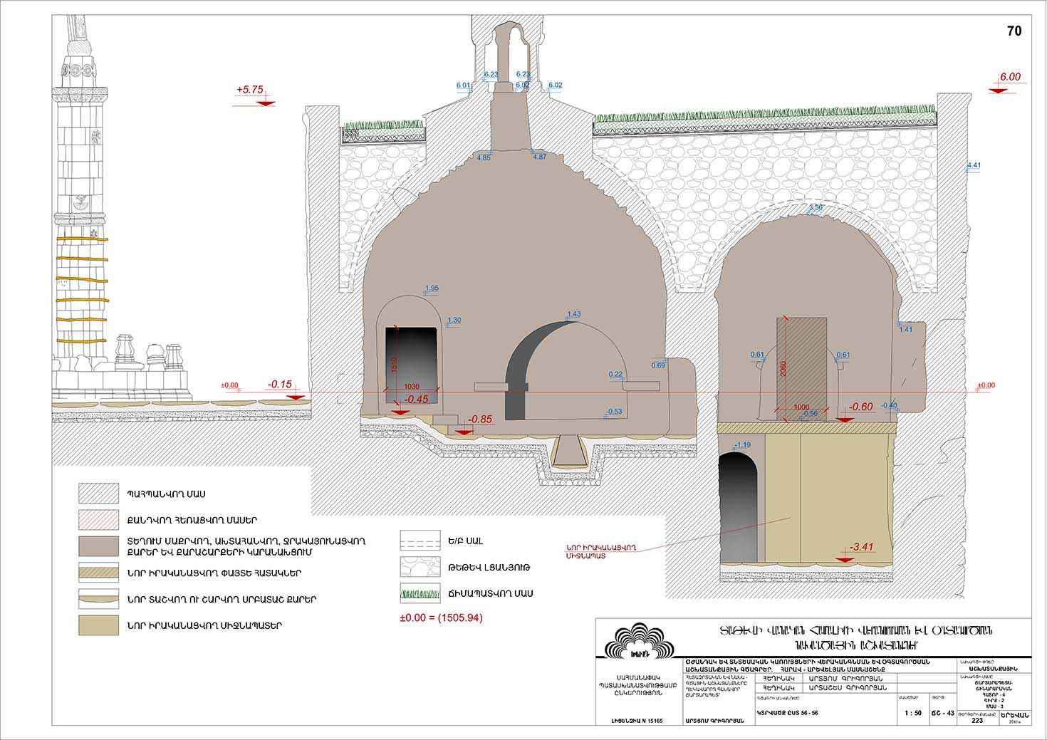 Restorarion project of the south-eastern building of the Tatev monastery auxiliaries