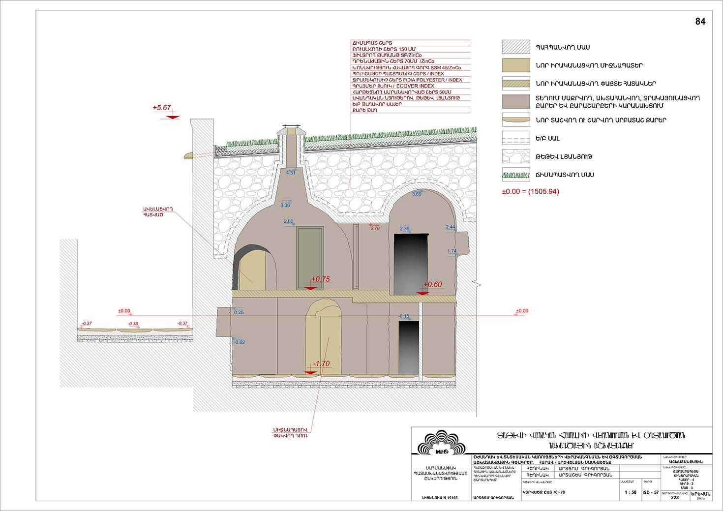 Restorarion project of the south-eastern building of the Tatev monastery auxiliaries