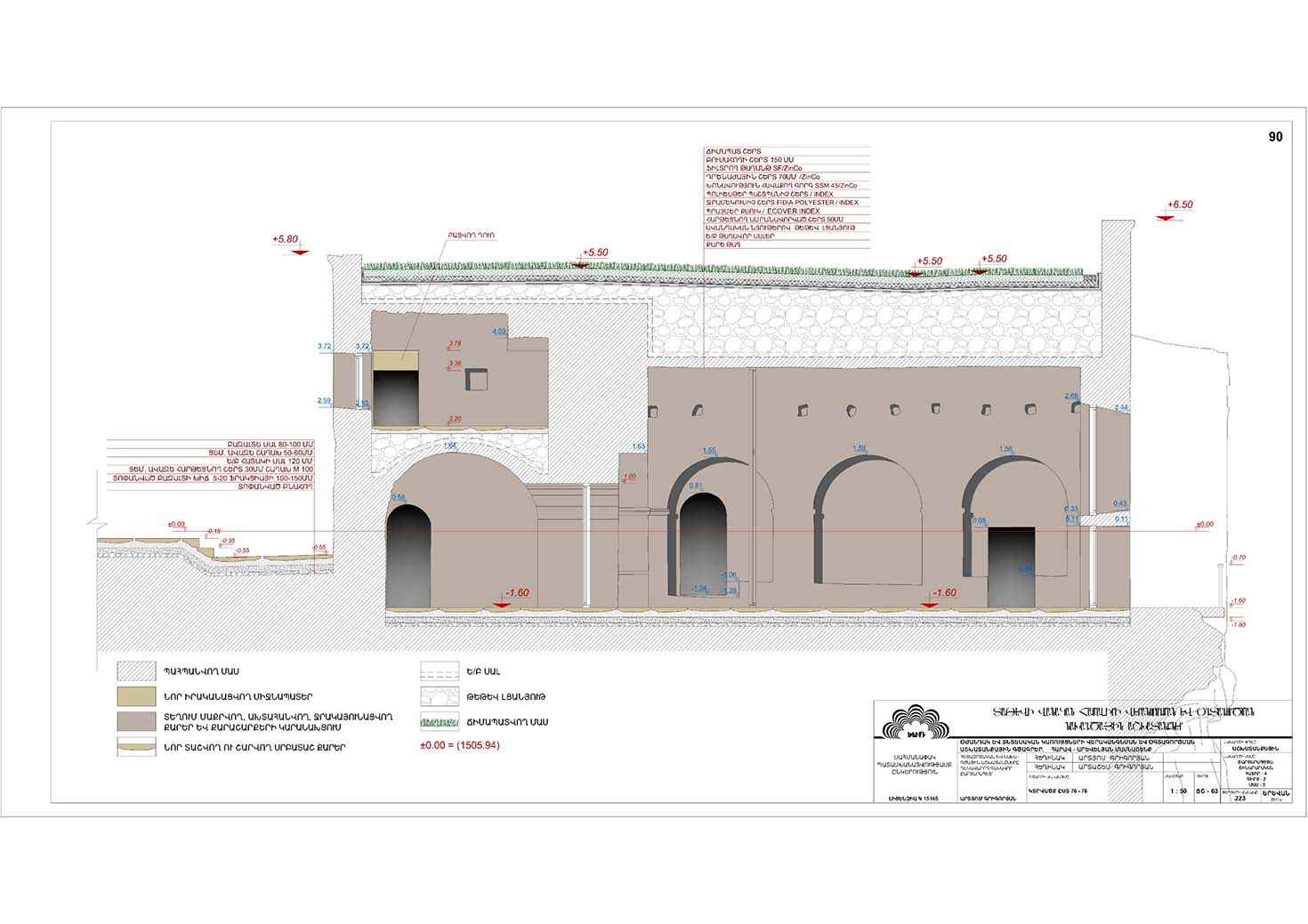 Restorarion project of the south-eastern building of the Tatev monastery auxiliaries