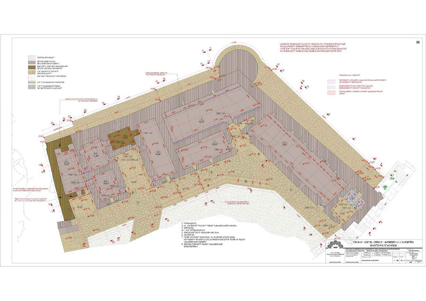 Restorarion project of the north-western part of the auxiliary outbuildings