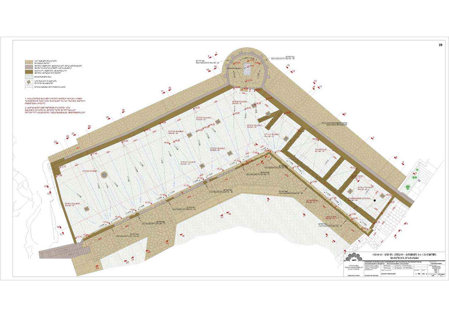 Restorarion project of the north-western part of the auxiliary outbuildings
